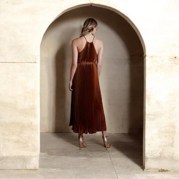 Banana Republic Halter Pleated Maxi Dress NWT - Picture 2 of 3